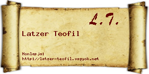 Latzer Teofil névjegykártya
